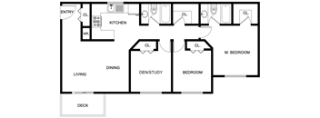 a floor plan of a bedroom apartment